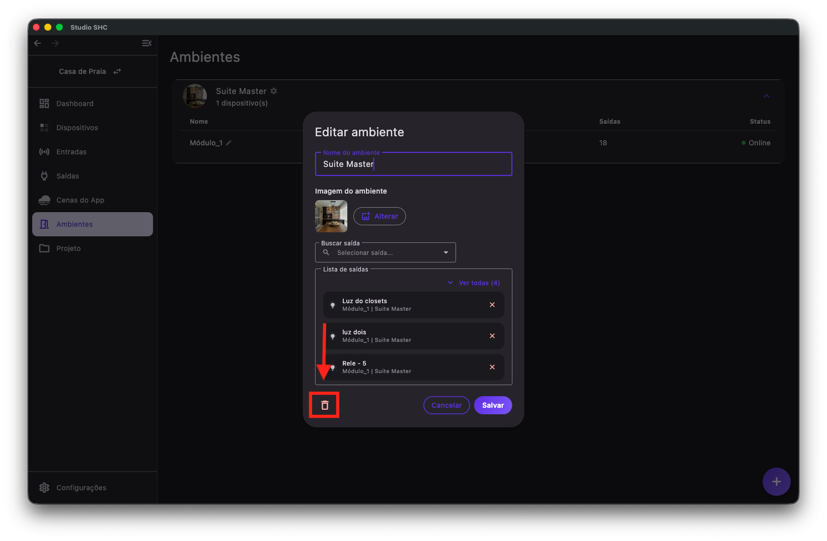 Tela de editar ambiente5