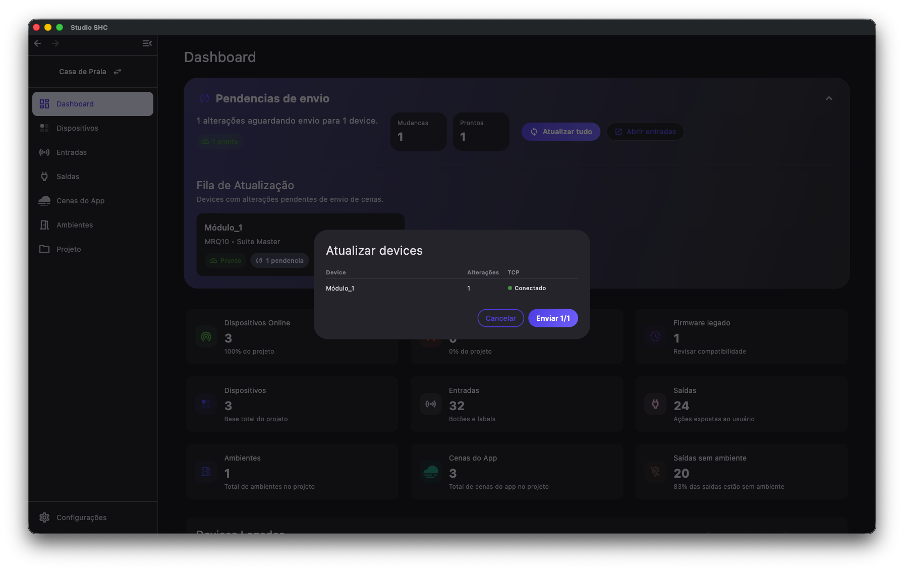 Tela de atualizar devices2