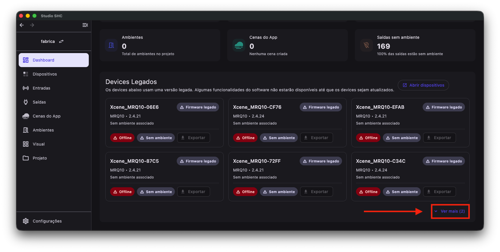Tela de devices ver mais