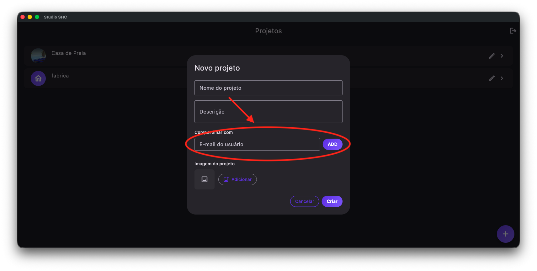 Tela de criar_projetos_modal_from