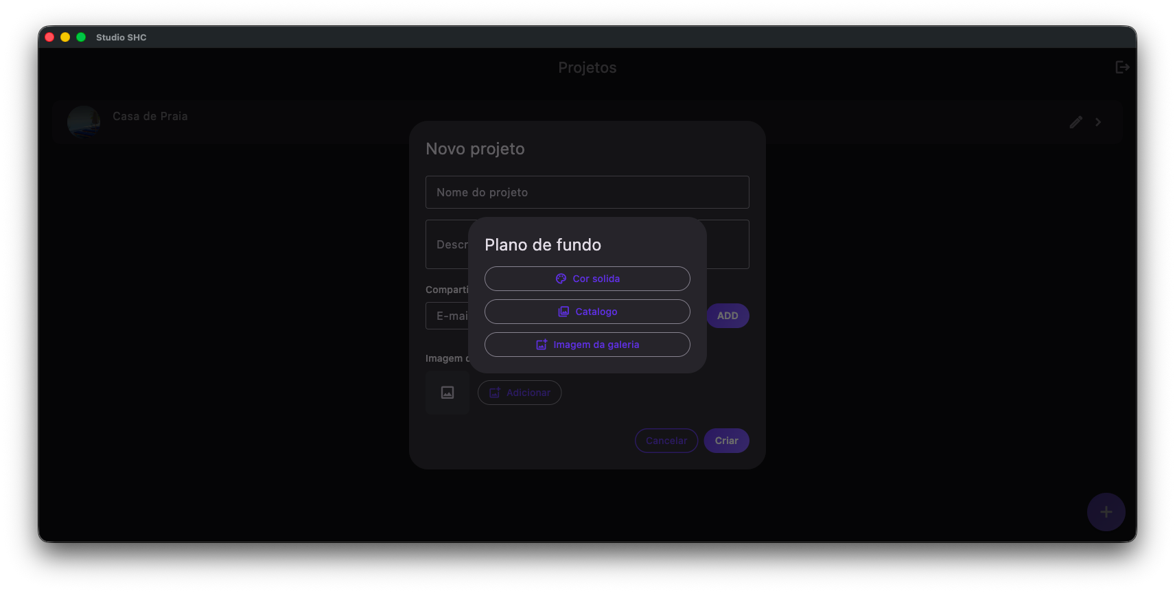 Tela de criar_projetos_plano_fundo