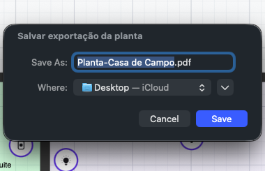 Janela do sistema para salvar a exportação